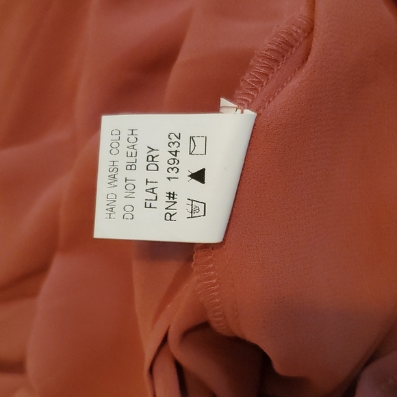 Sheer Rose Ruffle V Neck Blouse - Picture 3 of 3